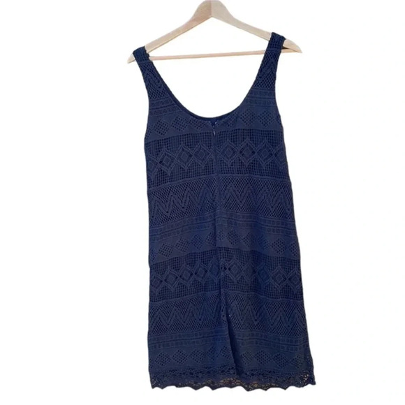 J Crew Factory size 4 black crochet sleeveless dress, pit to pit 17", length 36" - Picture 2 of 5